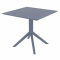 Fine-Line 31 in. Sky Square Table, Dark Gray FI1527484